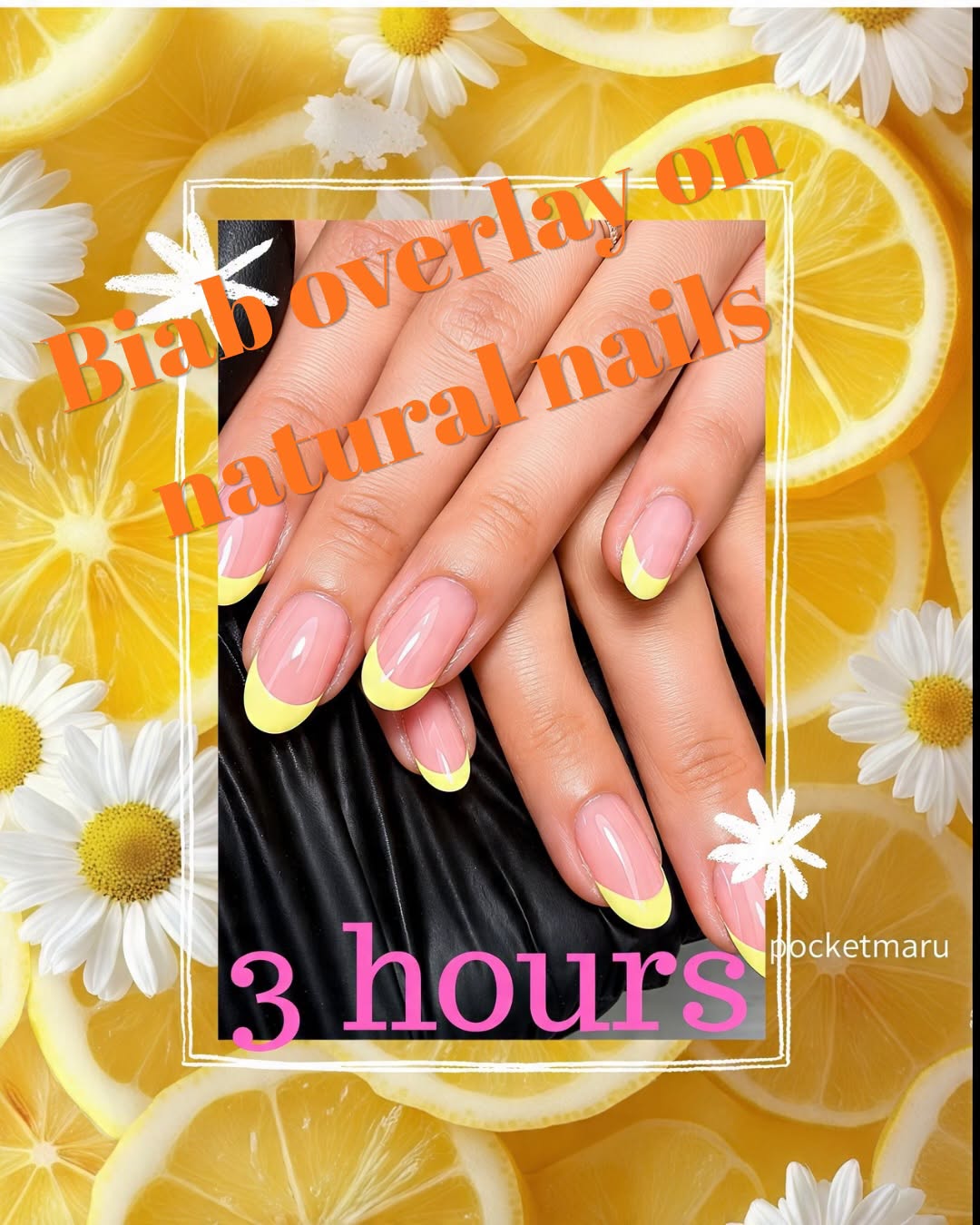 Pink and yellow ombre French manicure nail art design
