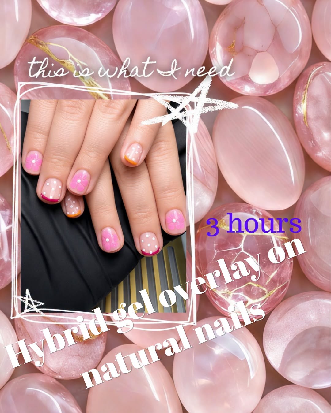 Pink and coral nail art with rhinestone and ombre designs